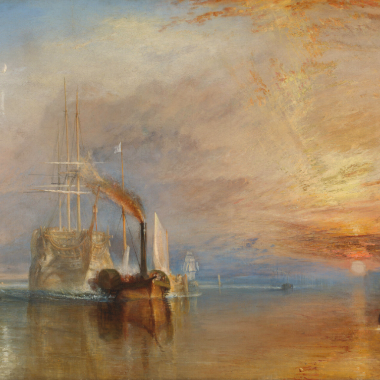 Main image The Fighting Temeraire tugged to her last Berth to be broken up, 1838