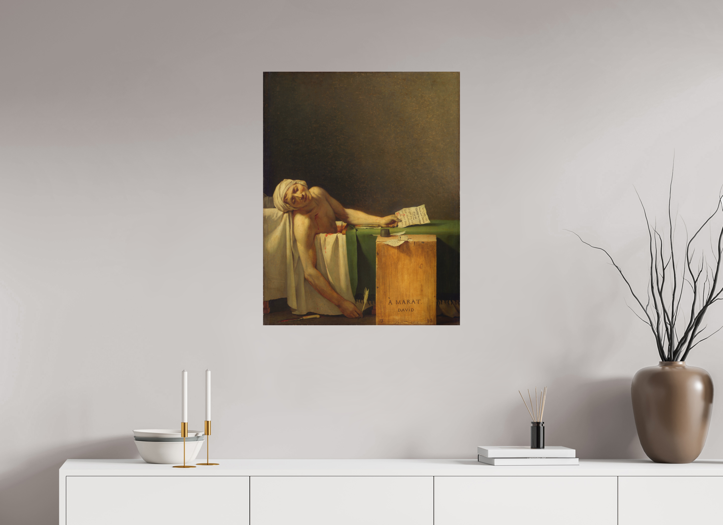 60 x 77,2 cm, Fine Art La Mort de Marat